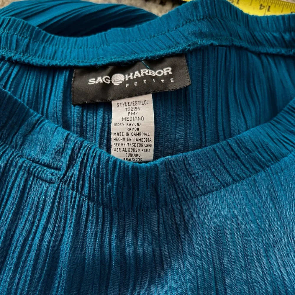 Sag Harbor Teal Pull On Midi Skirt Size PM